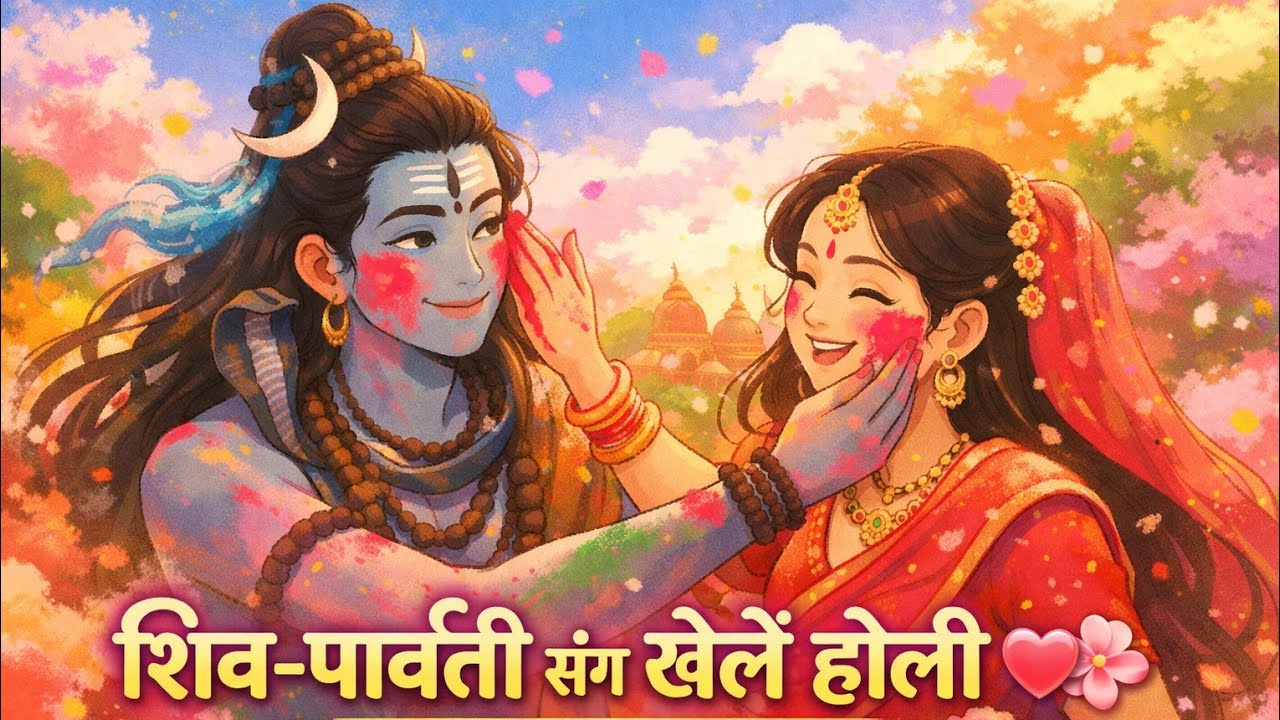 🤗 रंग में रंग गए मेरे शिव पार्वती 💖। होली शिव भजन 🎶। Holi Song।#mahadev #shiv #holi #viral #song 