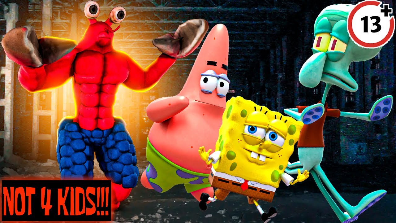 (НЕ ДЛЯ ДЕТЕЙ!) Мутант мистер Краббс охотится на Спингбилла в игре «Прятки и выстрелы!»