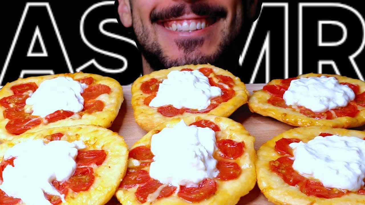 ASMR VIRAL MINI HONEY PIZZAS (EATING SOUNDS) NO TALKING MUKBANG