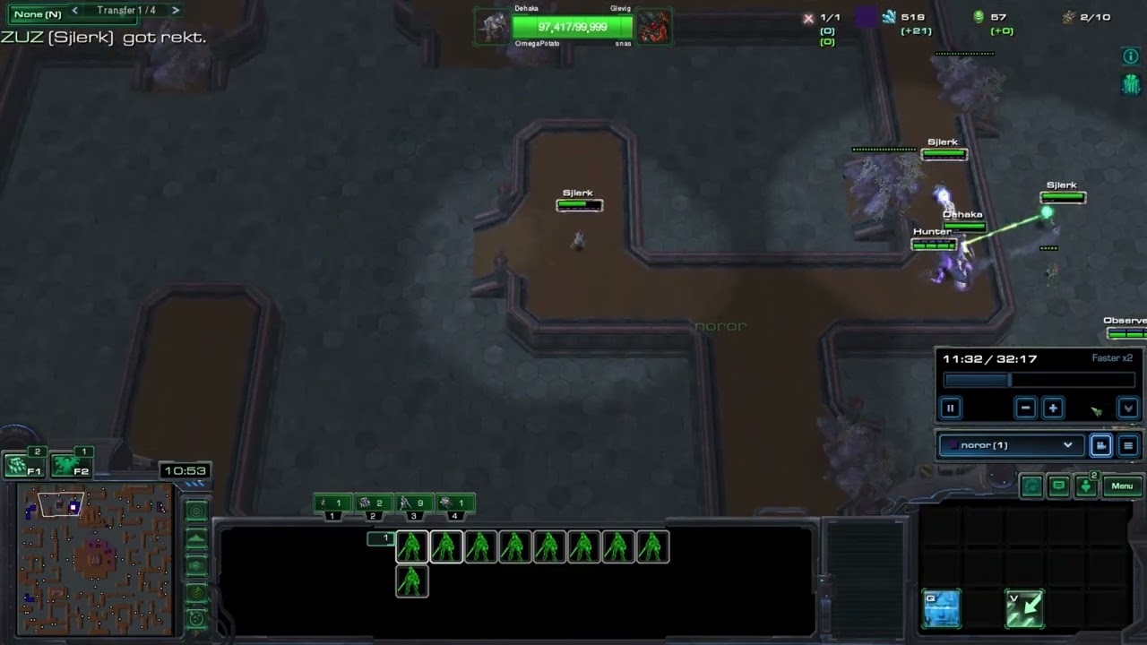 When 4 Sjlerk Bully The Hunter The Entire Game (Kerrigan Survival 2 April Fool - KS2)