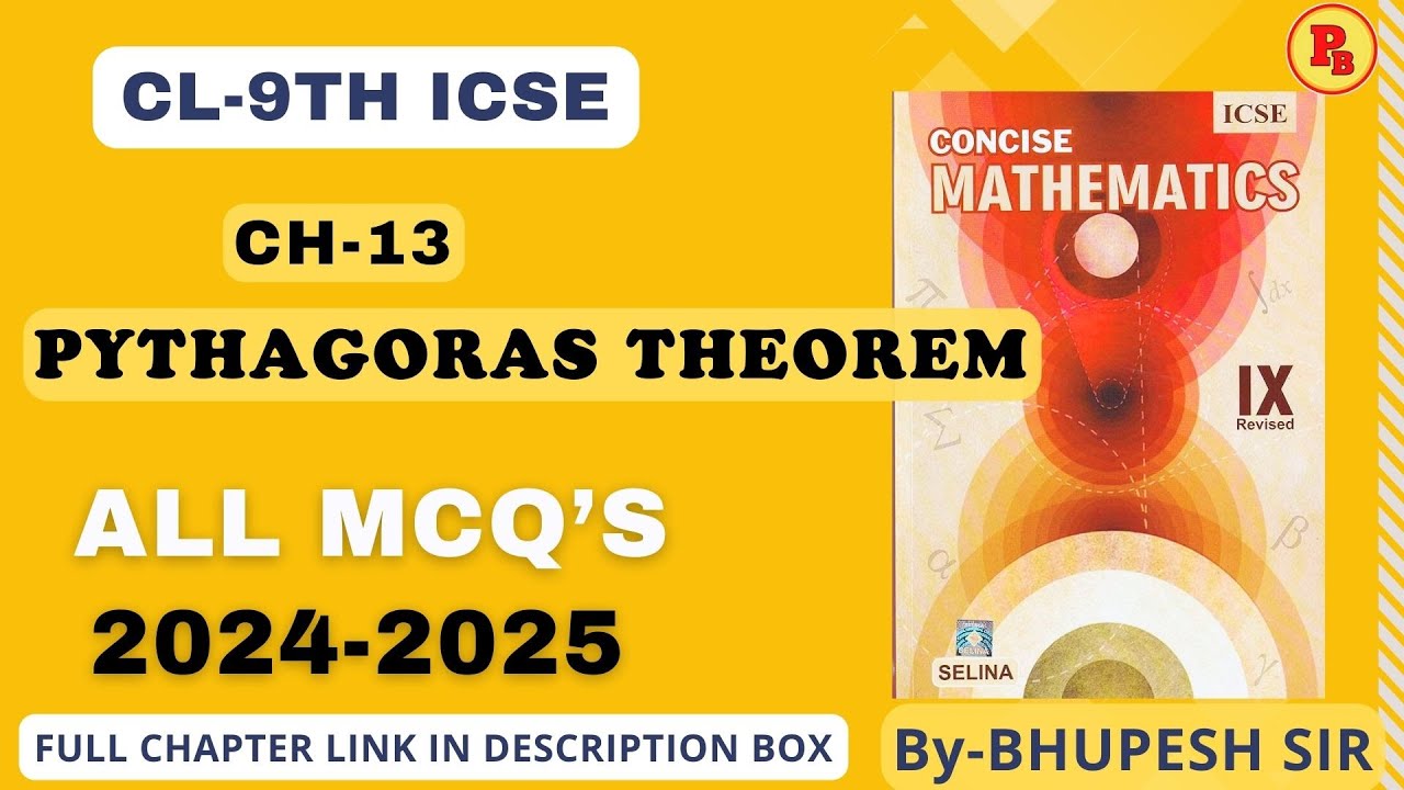 Pythagoras Theorem || Ch-13 || MCQ'S || Cl-9th || Selina concise maths‎@ProblemsBeater 