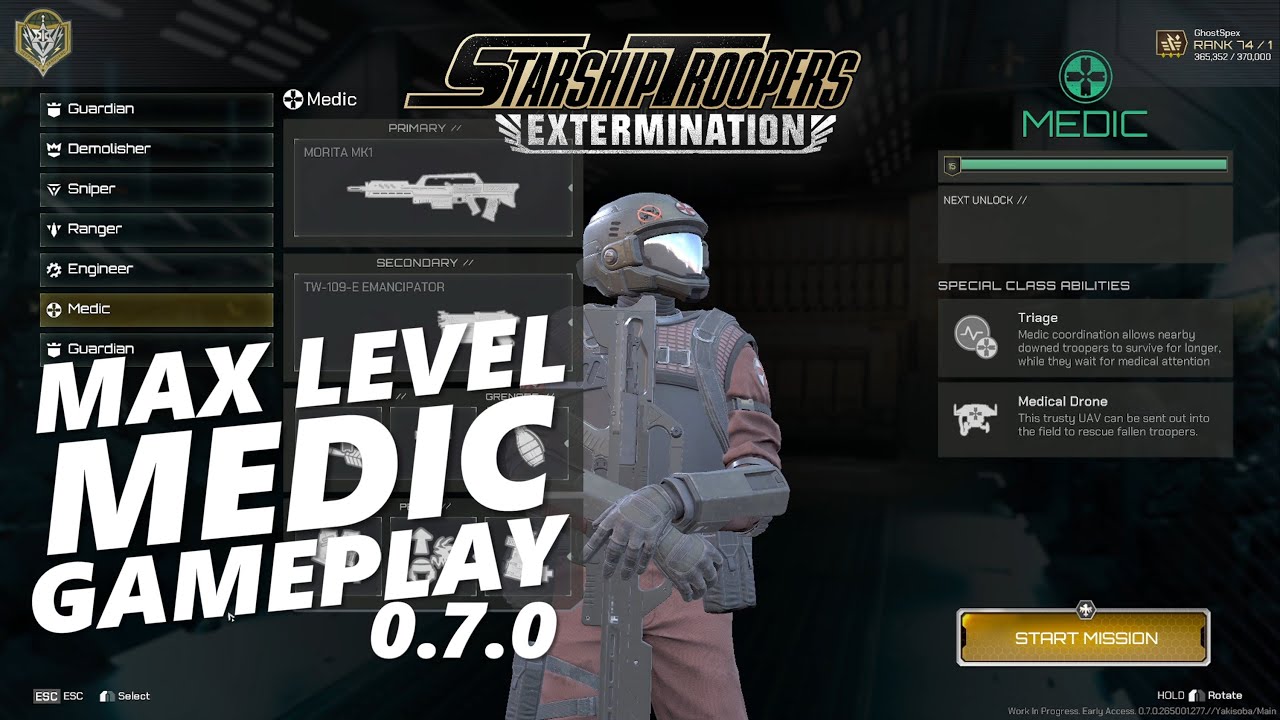 Starship Troopers: Extermination - Max Level Medic Gameplay (No Commentary)