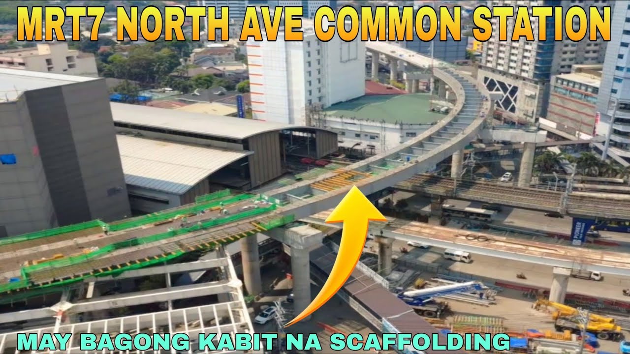Новые строительные леса установлены на станции North Avenue Common линии MRT7 и станции United Gr...