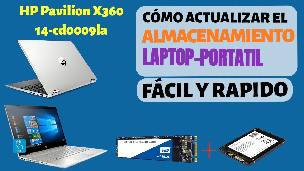 Como desarmar HP Pavilion X360 14-cd0009la | Cambio SSD - M.2 | Actualización almacenamiento