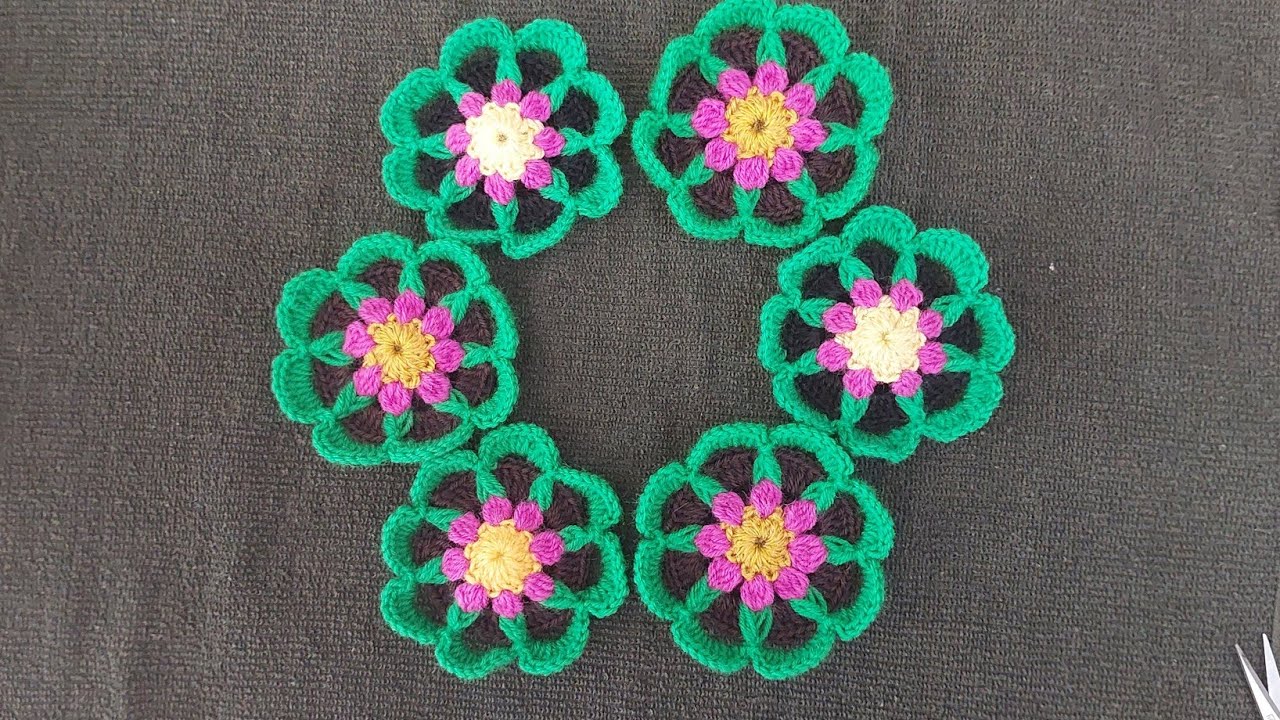 Crochet design with multi colour's 💫