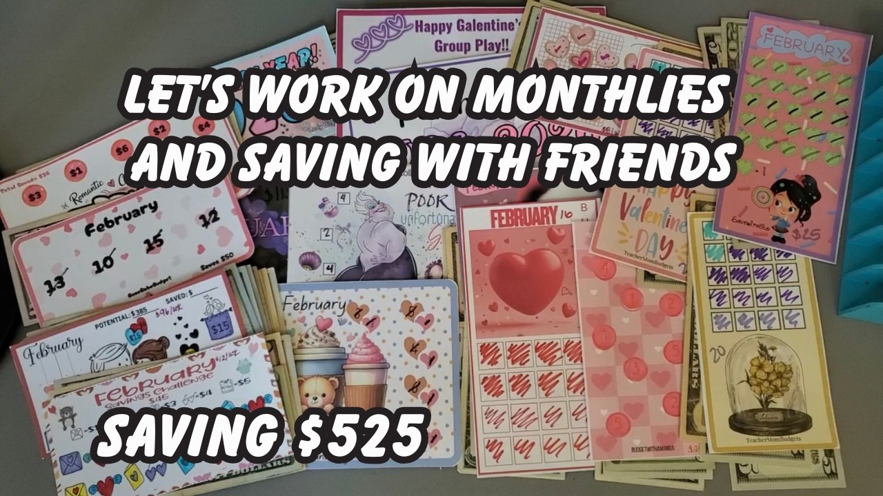 💝🌹Monthlies & Saving with Friends! | February 23th | Saving Survivor Collab! 🌹💝#savingschallenges
