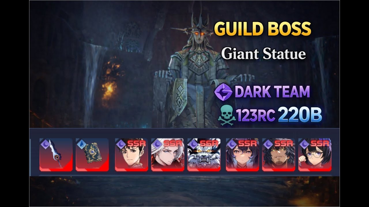 나혼렙어라이즈 길드보스 | SOLO LEVELING ARISE | GUILD BOSS GIANT STATUE 123 RC | DARK TEAM DAMAGE