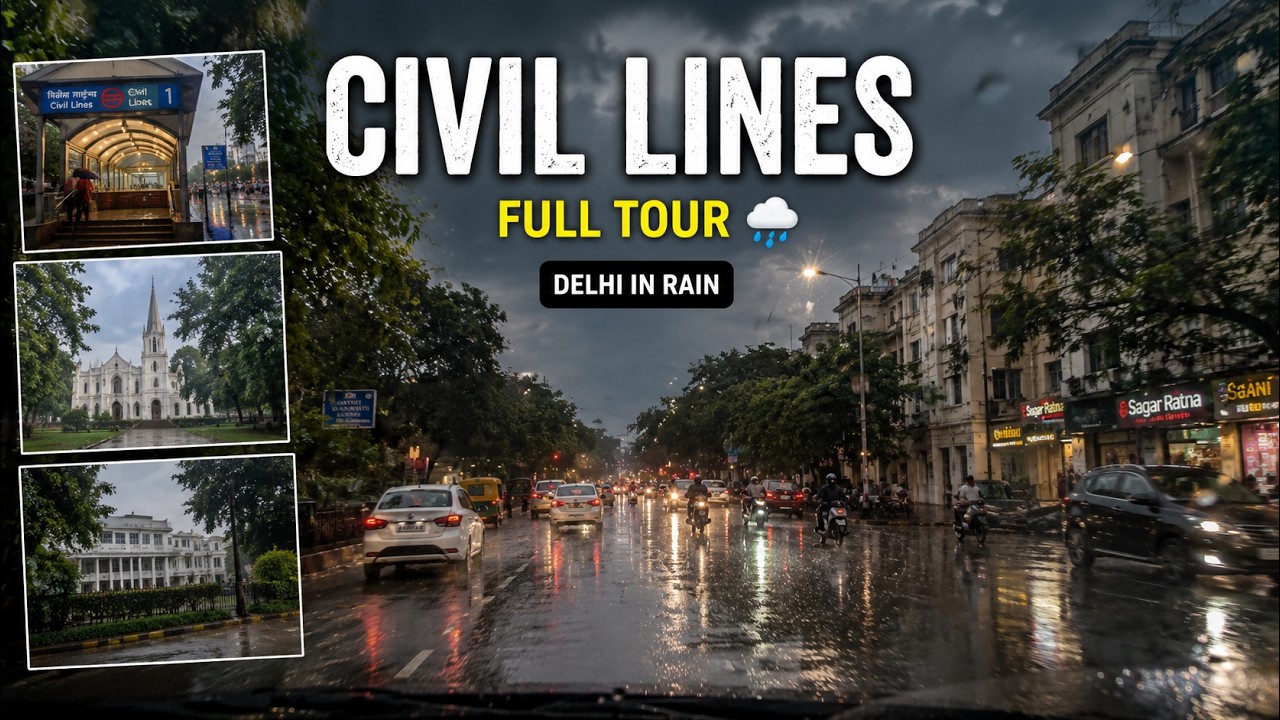 Civil Lines Delhi Full Tour | Monsoon Drive | 4K