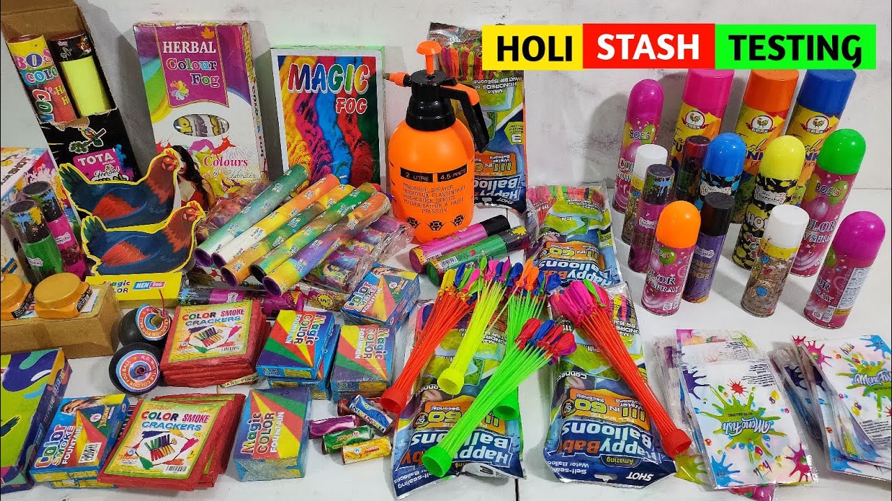 Testing Different Types of Holi Items | Holi Stash Testing