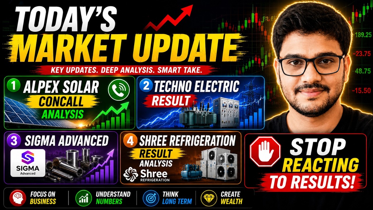 Market Update 🚨 Alpex Solar Concall, Techno Electric, Sigma Advanced & Shree Refrigeration