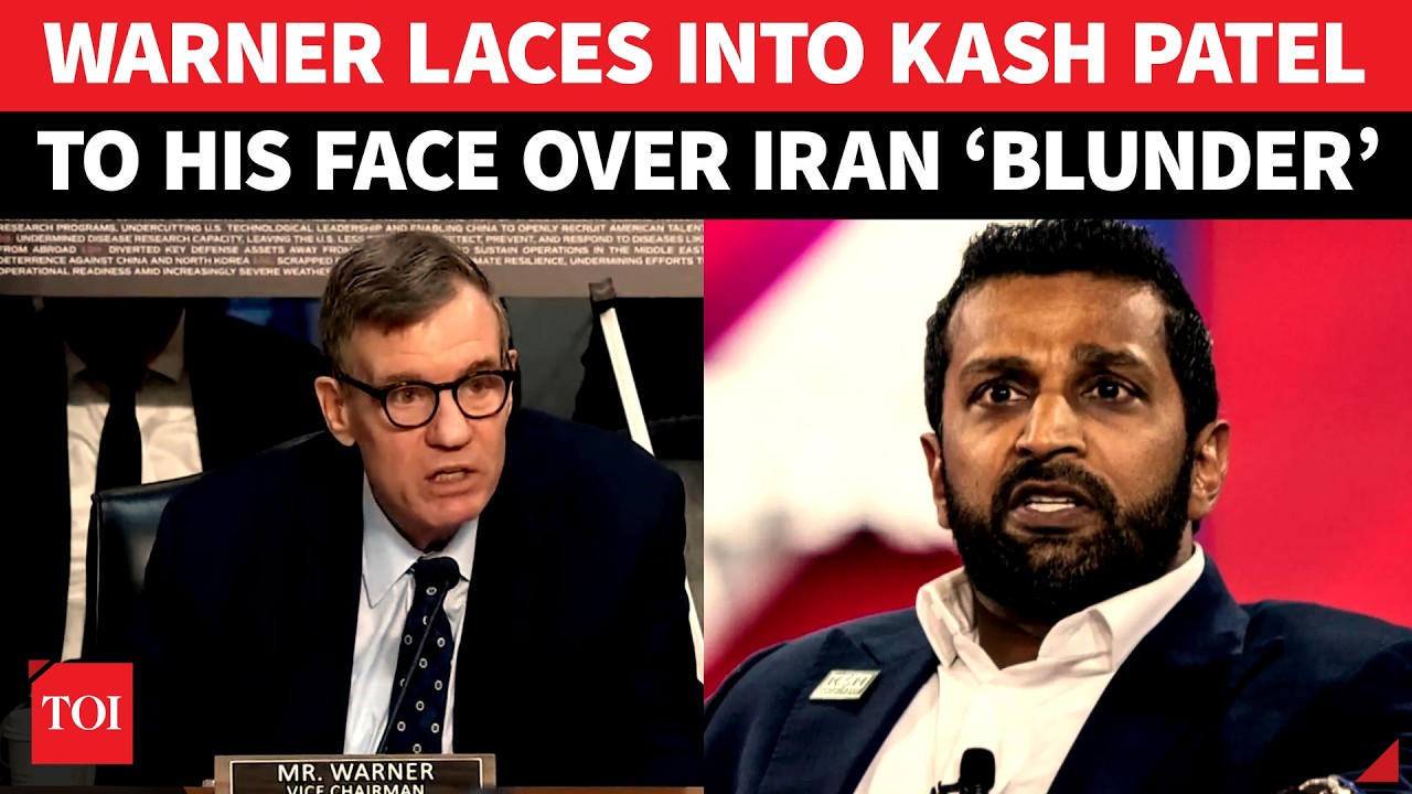 Kash Patel, Warner Clash In Senate As Senator Lays Into FBI Director Over Iran War ‘Disaster’