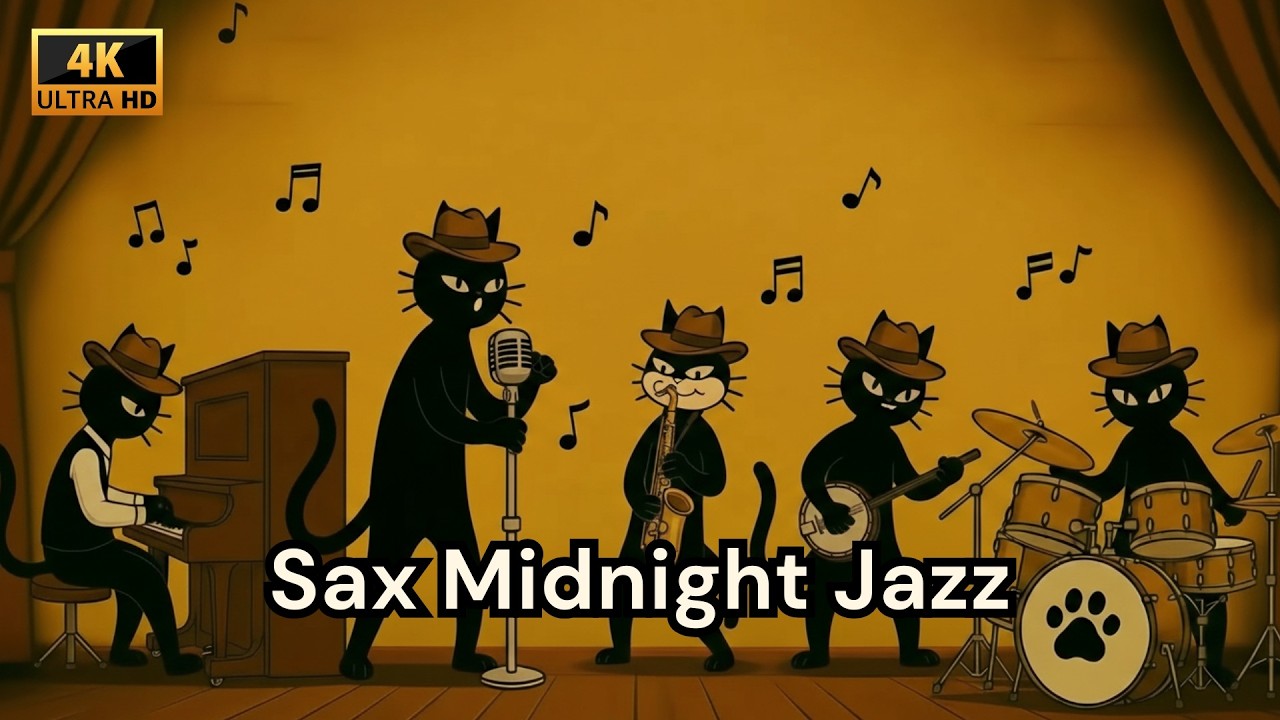 Smooth Sax Midnight Jazz | Deep Bass Music for Study and Relaxation