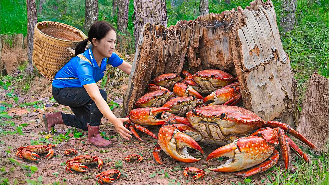 Harvesting GIANT Hollow Crab For The Village Market | Sold Out Fast for Lunar New Year Decor