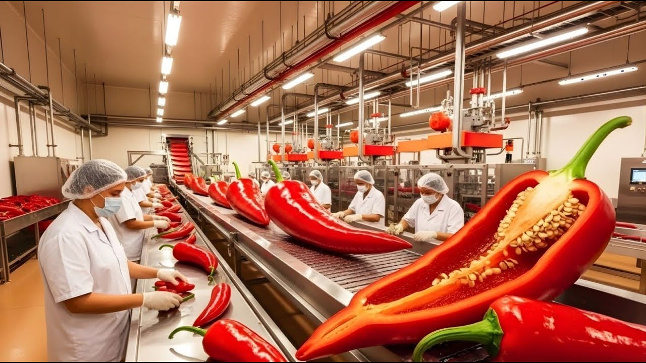 Inside a Modern Chili Sauce Factory: From Fresh Peppers to Bottled Heat (Full Process)