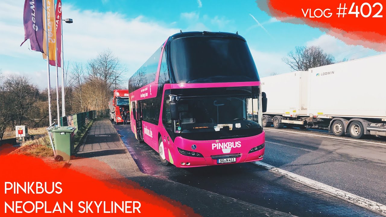 PINKBUS: Mit dem Fernbus im Neoplan Skyliner nach Frankfurt | TripReport | Vlog 402