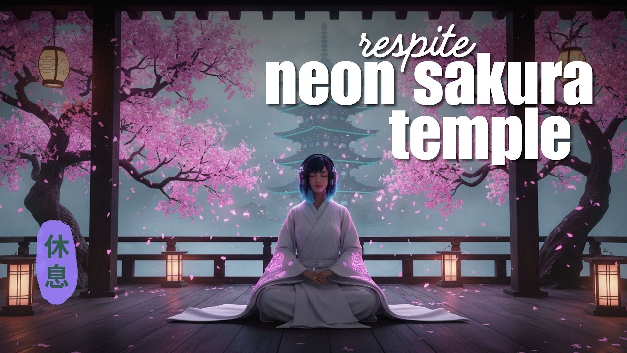 Neural Recalibration & Stress Decompression | RESPITE Neon Sakura Temple (Cyber-Oriental Ambient) 休息