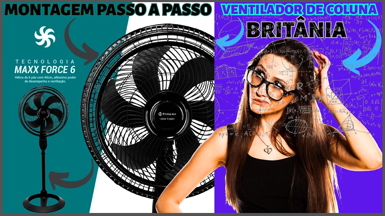 🌬️☀️MONTAGEM PASSO A PASSO VENTILADOR DE COLUNA MAXX FORCE 6 BRITÂNIA 160W DE POTÊNCIA EM 2026🌬️☀️