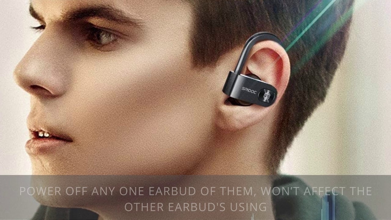 Bluetooth Headphones, Spidoc 5.0 Auto Pairing Deep Bass HiFi Stereo Sound True Wireless Earbuds in