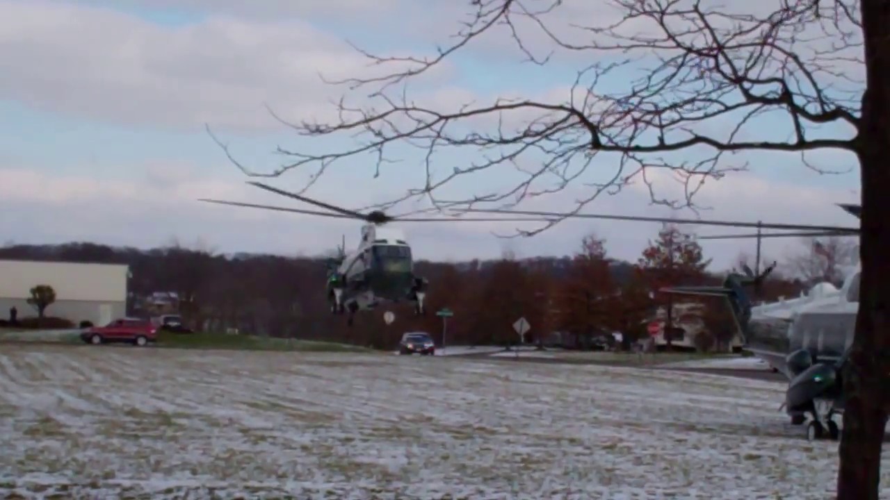 Obama visits The Rodon Group- test run with Marine One helicopters