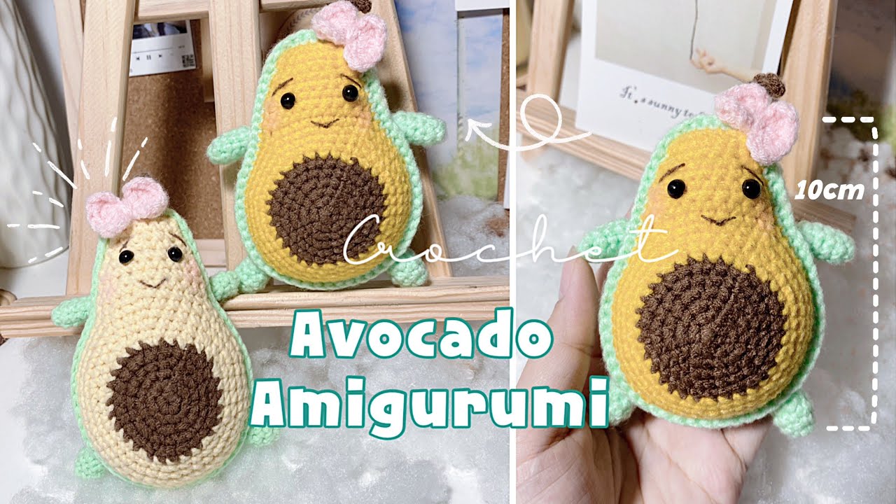 Crochet Avocado Amigurumi| Móc Quả Bơ Siêu Đáng Yêu| Móc Chìa Khóa Quả Bơ| Crochet Avocado Keychain