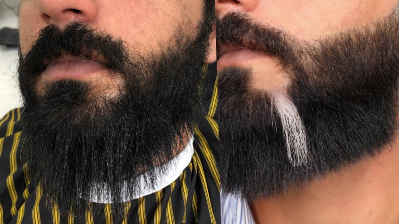 تعليم لون ابيض👨‍🦳ثلجي خصله وحدة للحية خطوه بخطوه