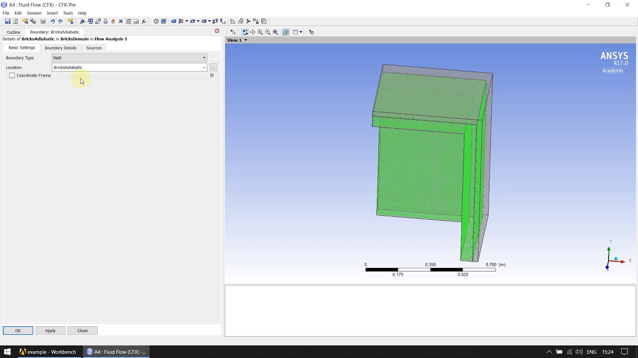 2. Настройка тепловой задачи в ANSYS CFX