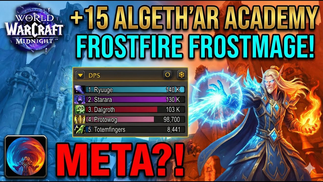 FROSTFIRE ESTÁ QUEBRADO?! Destruindo a +15 Algeth'ar Academy | Frost Mage [Midnight Beta]