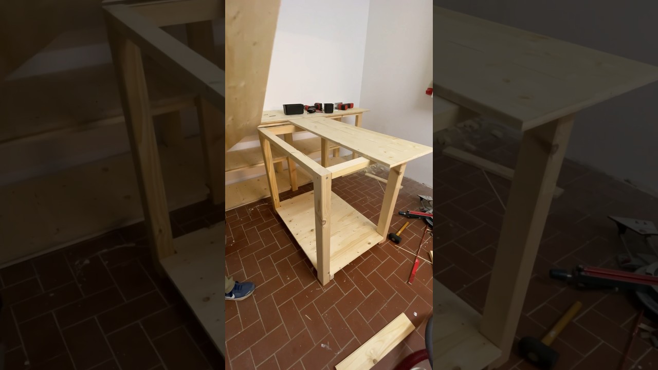 Werkbank f&uuml;r meine kleine DIY-Werkstatt im Keller bauen #diy #woodworking