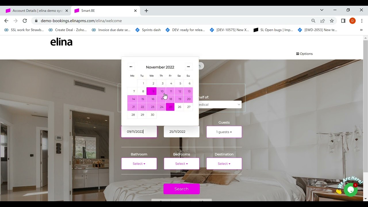 Corporate Bookings Using the Booking Engine - elina PMS