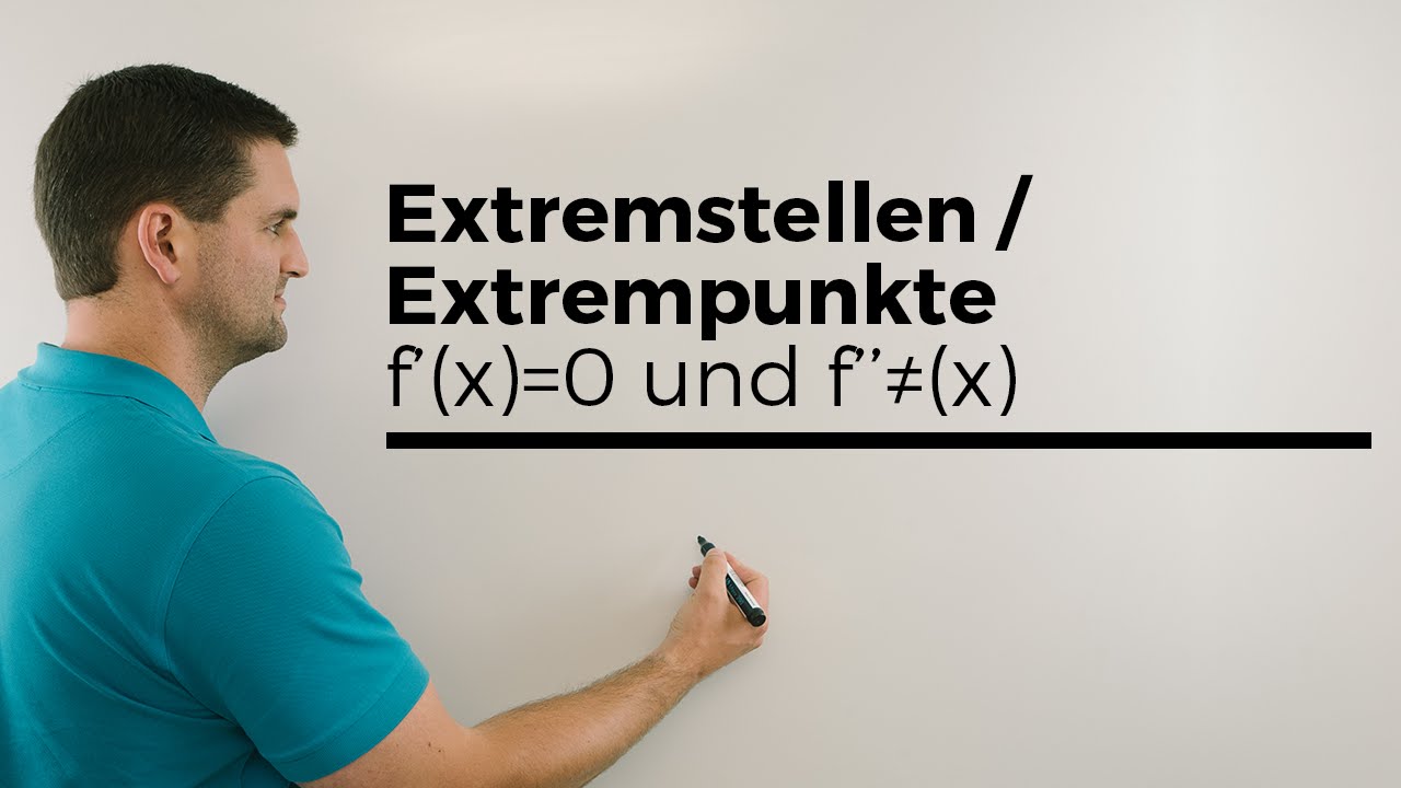 Extremstellen/Extrempunkte Teil 1, 1.Ableitung=0 und f´´(x) ungleich 0 | Mathe by Daniel Jung