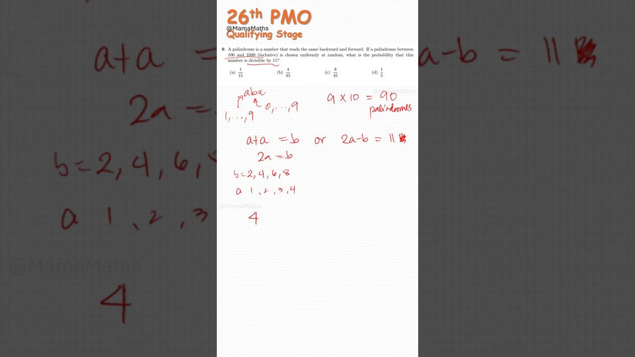 26th PMO 2023 Qualifying Stage Part II - Number 9 #math #pmo #matholympiad #pmo26 #pmo2023