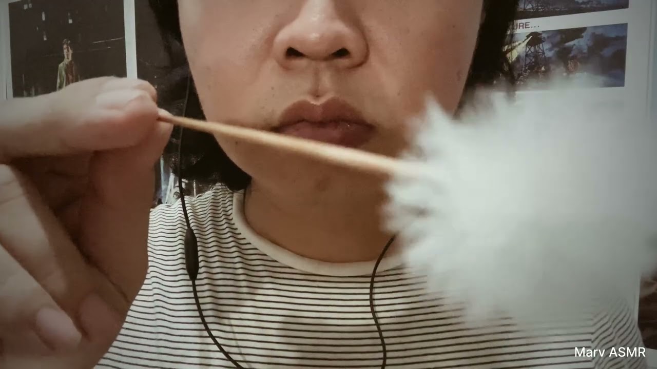 ASMR Face Brushing & Ear Blowing | Fluffy Earpick for Tingles | No Talking