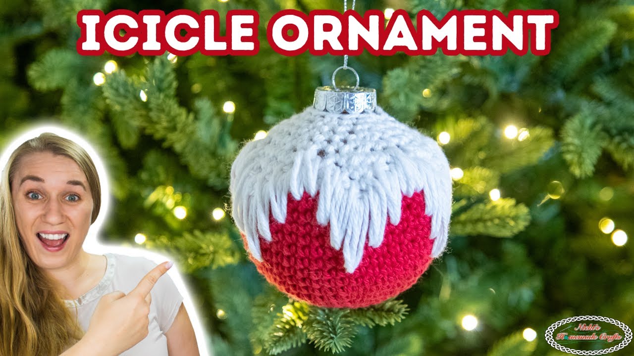 How to CROCHET an ICICLE Christmas Bauble for Part 2 of the ORNAMENT Mystery CAL
