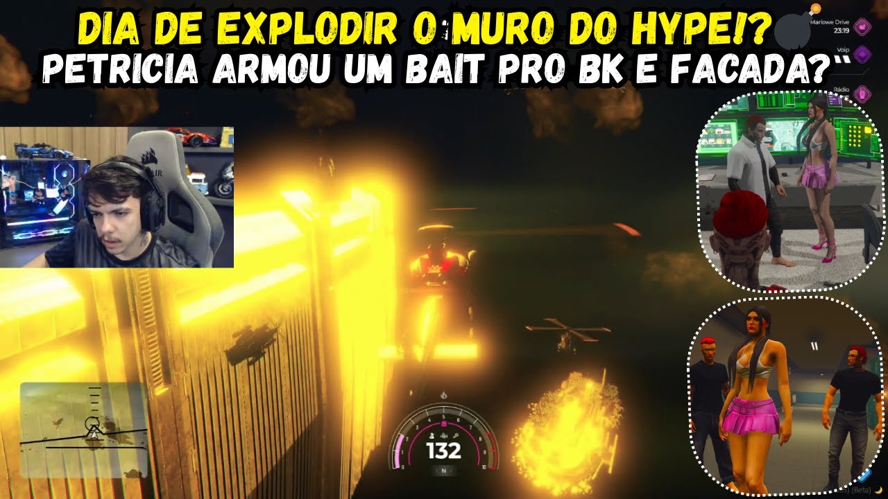 DIA DE EXPLODIR O MURO DO HYPE!? 💣 | BK TENTOU SEQUESTRAR A PETRICIA? | GTA RP