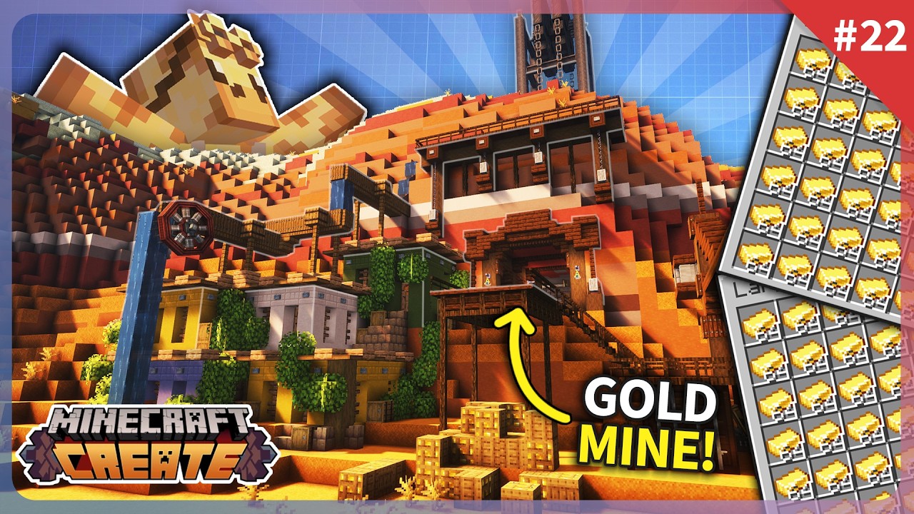 I Built a CUSTOM GOLD AND TERRACOTTA MINE in Minecraft Create Mod! [#22]