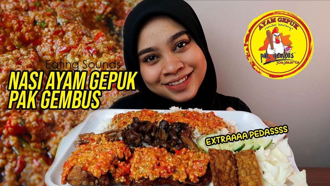 NASI AYAM GEPUK PAK GEMBUS EXTRA PEDASSS | Eating Sounds