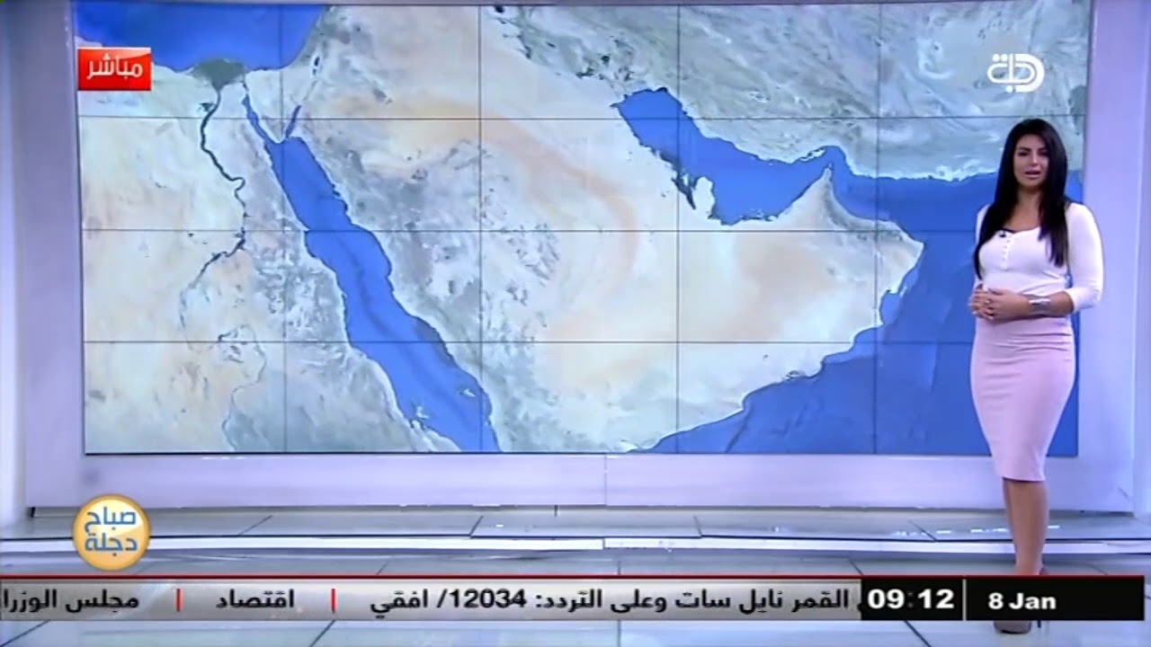 الانواء الجوية وتغيرات الطقس مع فانيتا الزعبي  2018-1-8  قناة دجلة الفضائية