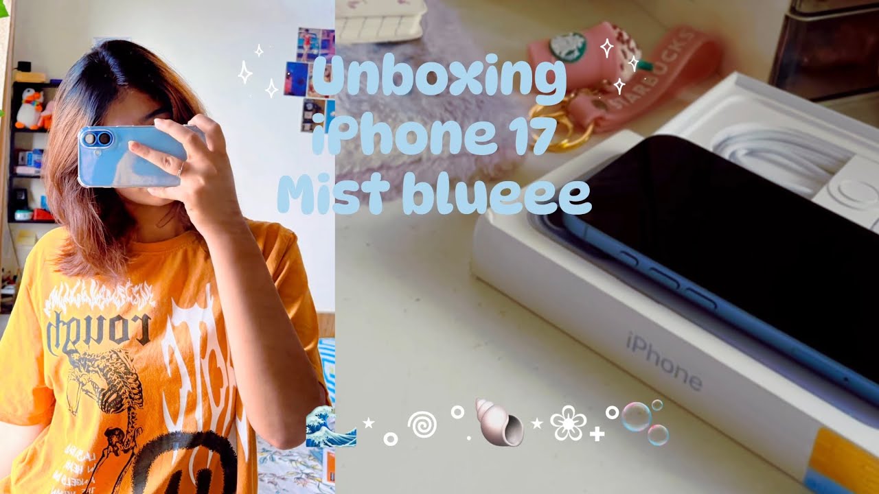 Unboxing iPhone 17 mist blue 💙