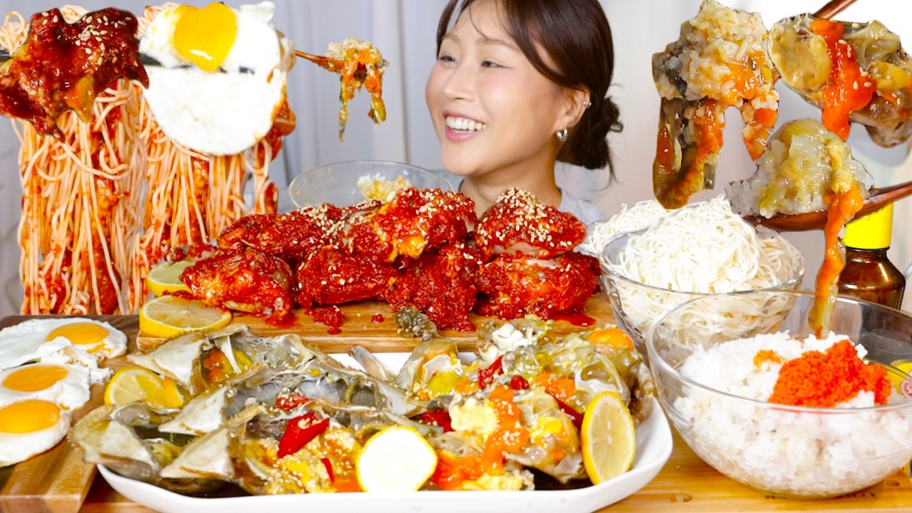 MUKBANG) 아빠가 담가준 간장게장 & 양념게장 먹방🦀Ganjang Gejang 게장 marinated crabs asmr eating
