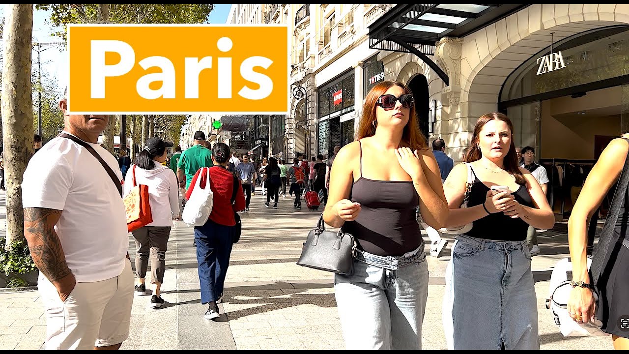 Paris France  - HDR walking in Paris - Paris Autumn 2023 -4K HDR 60fps - Champs-Elysées