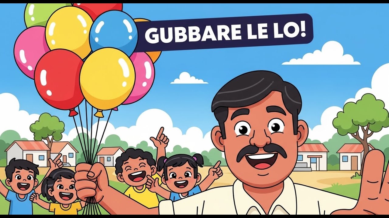 Gubbare Wala 🎈 | गुब्बारे वाला | Hindi Rhymes for Kids