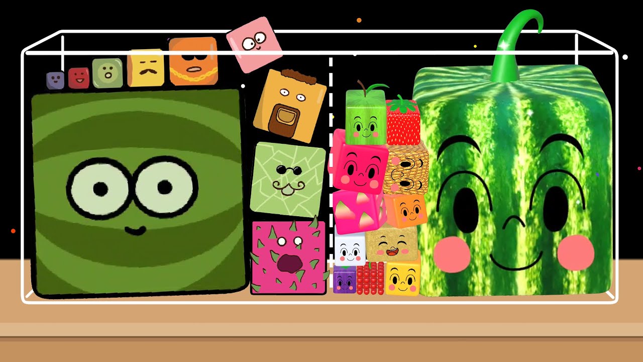 КВАДРАТНЫЕ ИГРЫ (2D против 3D) - Игра «Арбуз». 2048 кубиков, квадратные фрукты, увлекательная игр...