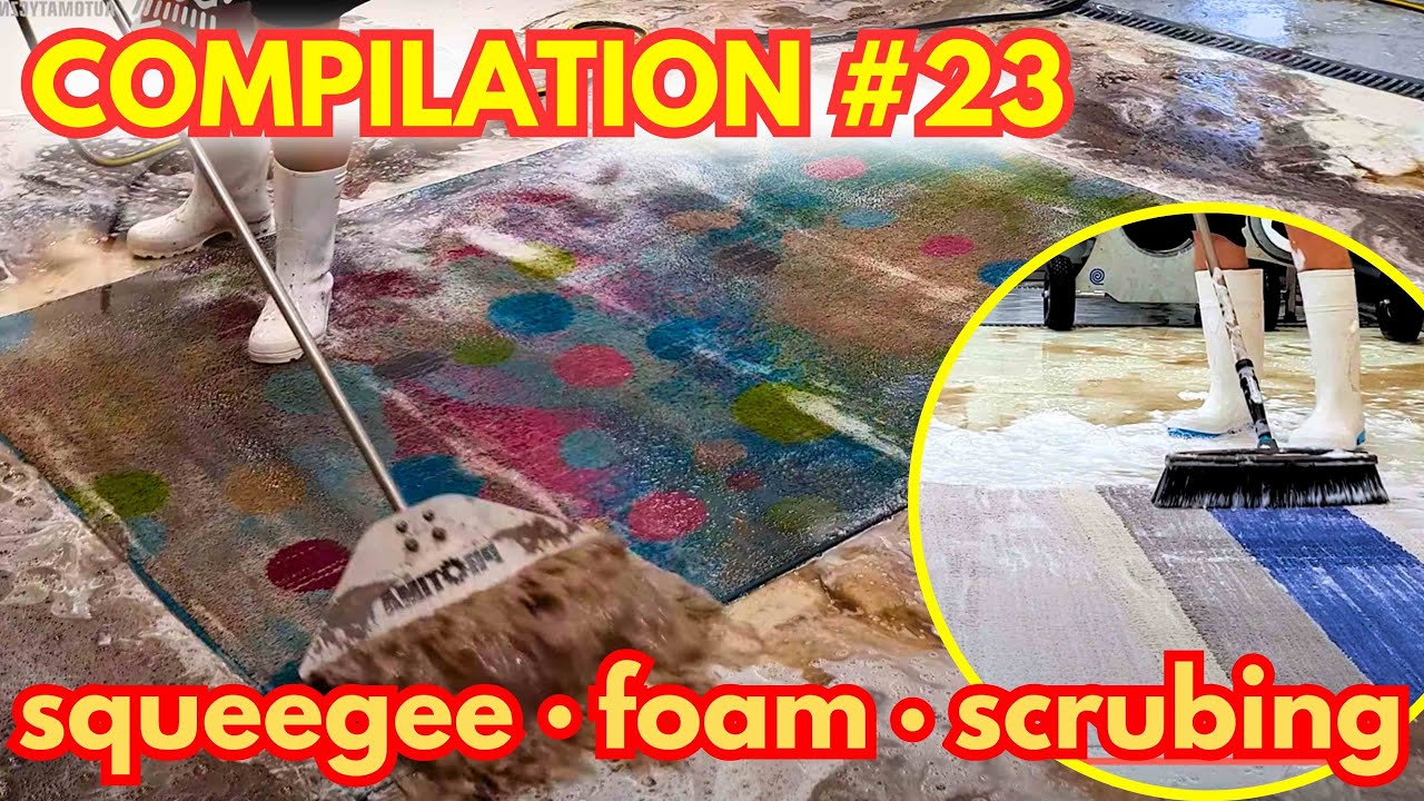 Carpet cleaning compilation #23 | squeegee, foam & scrubing