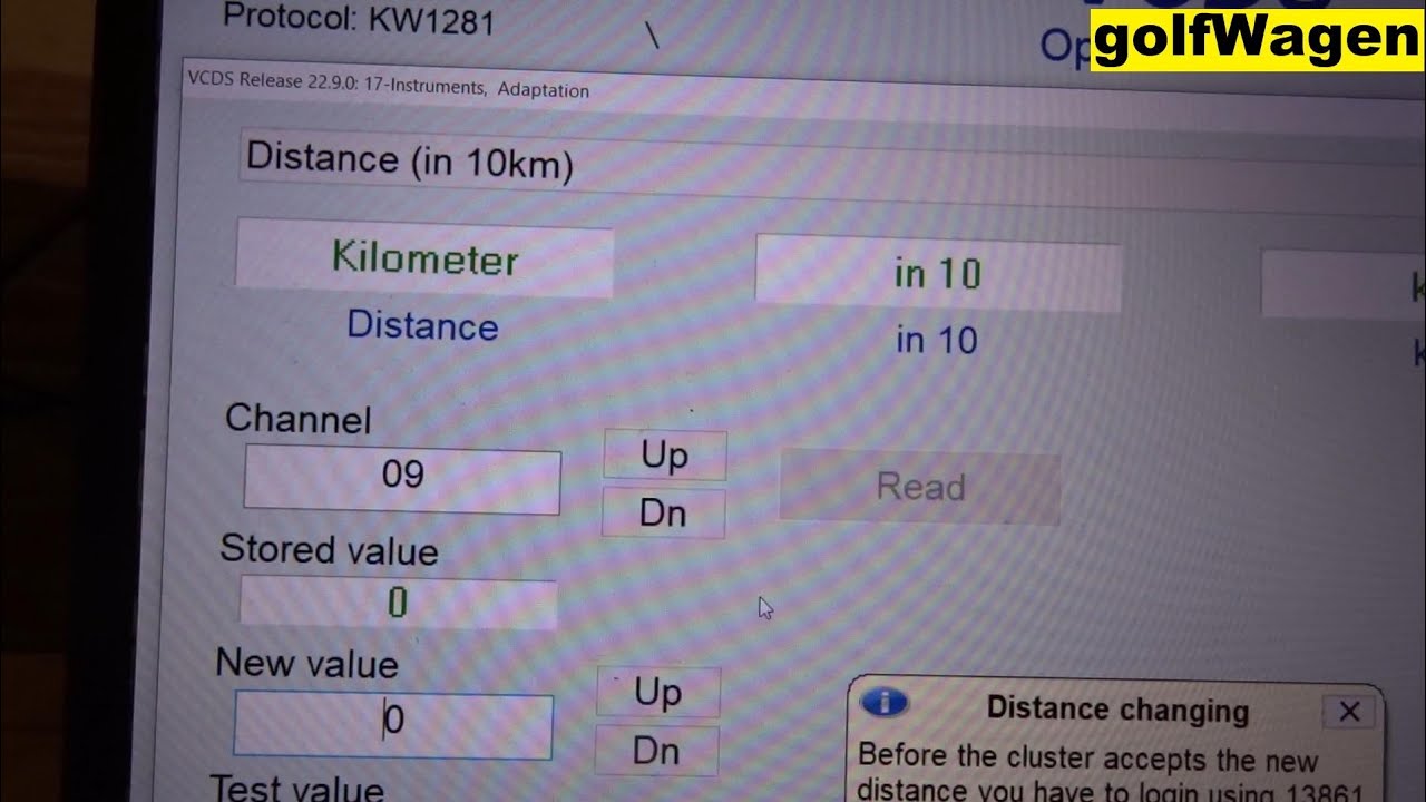 VCDS mileage adaptation