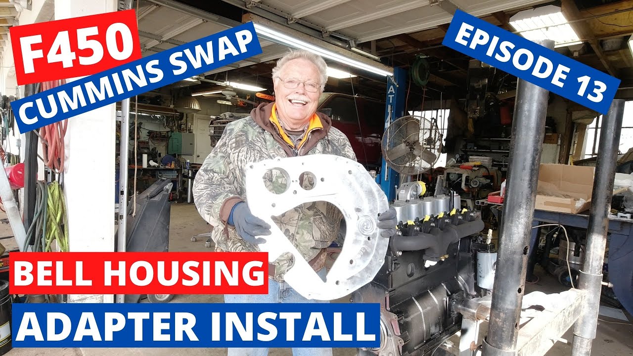 Cummins Ford Transmission Adapter Plate Install on 5.9 12V F450 Cummins swap (episode 13)