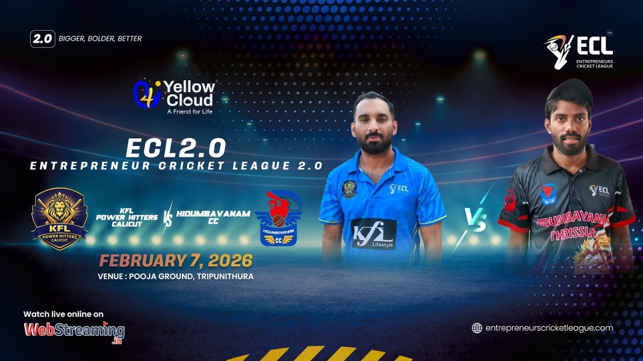 KFL POWER HITTERS CALICUTvsHIDUMBAVANAM CC || Yellow Cloud Presents Entrepreneurs CricketLeague2.0