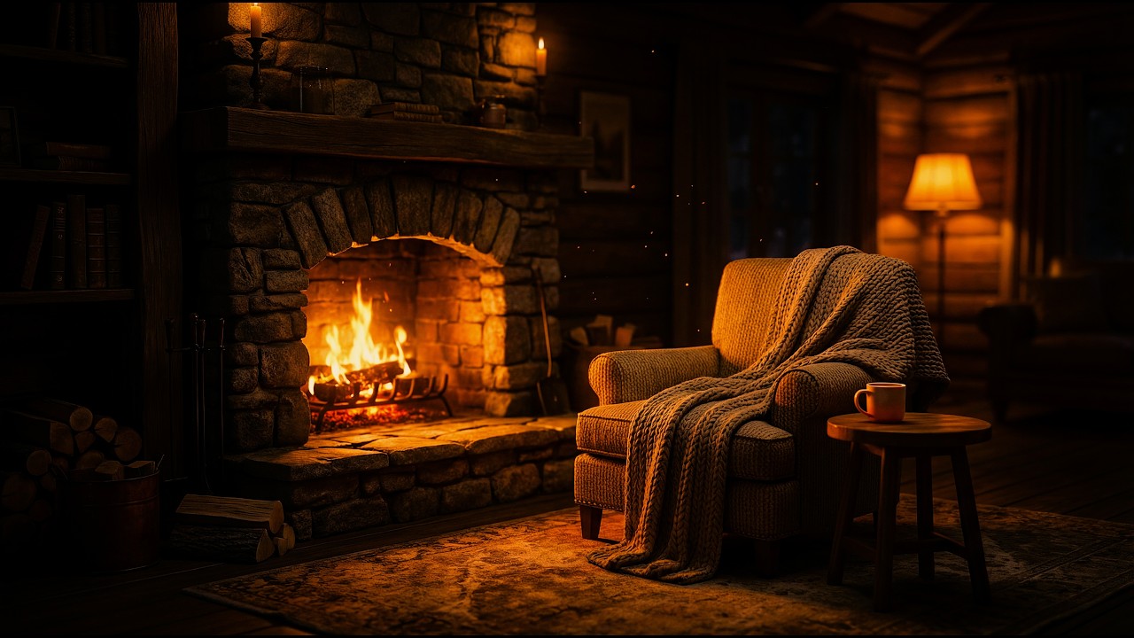 Cozy Fireplace Ambience 🔥 Crackling Fire Sounds for Sleep, Relax, Study (8 Hours)