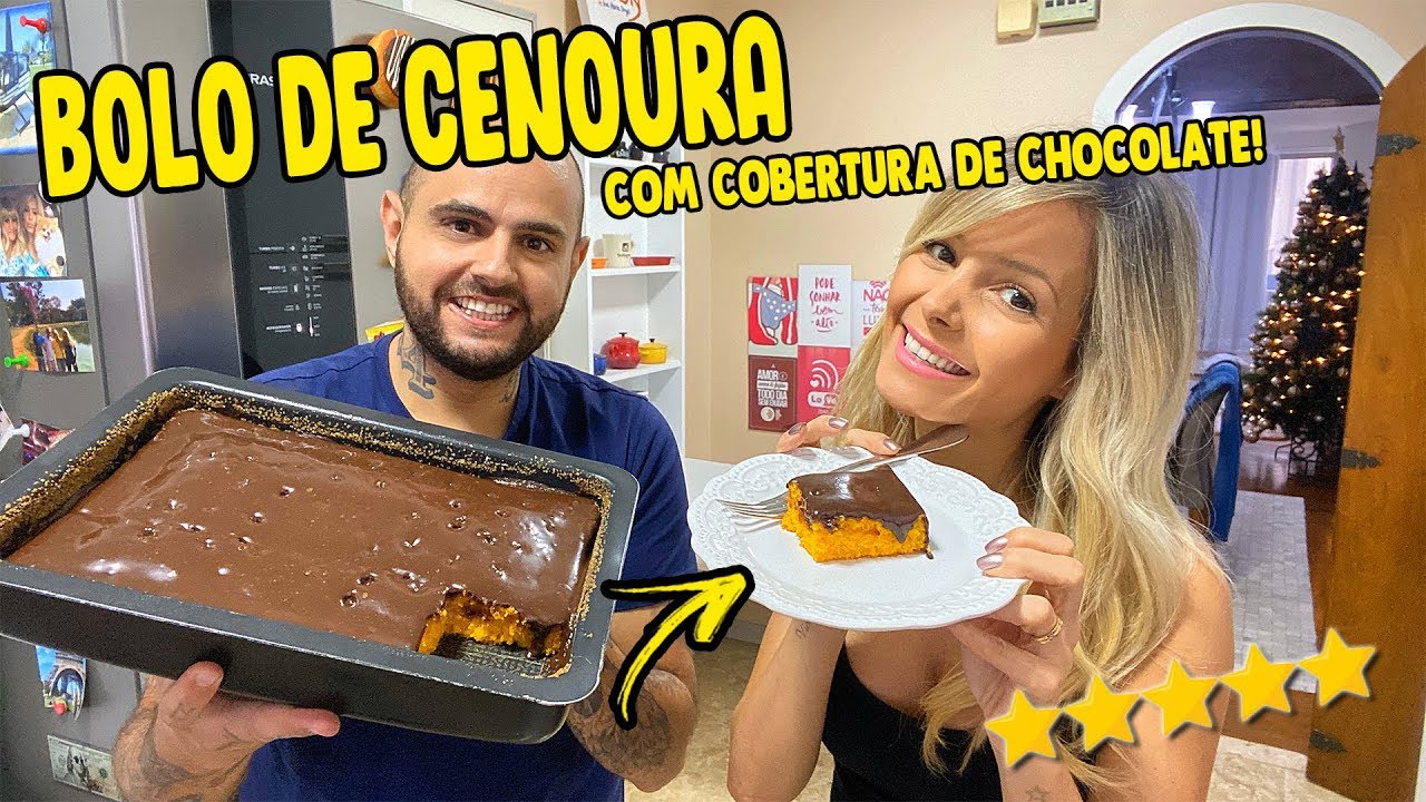 BOLO DE CENOURA COM COBERTURA DE CHOCOLATE | Receitas Delícias