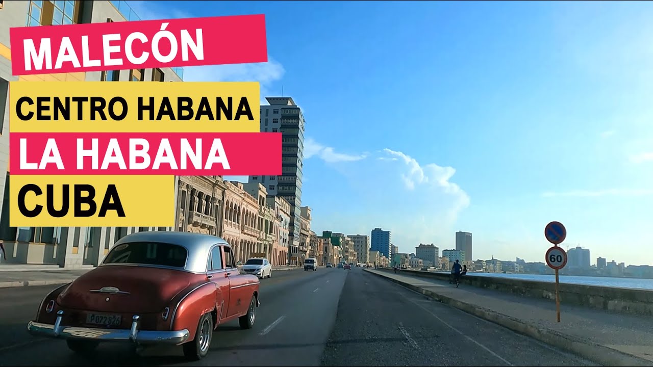 Driving the Malecon and Vedado Havana Cuba