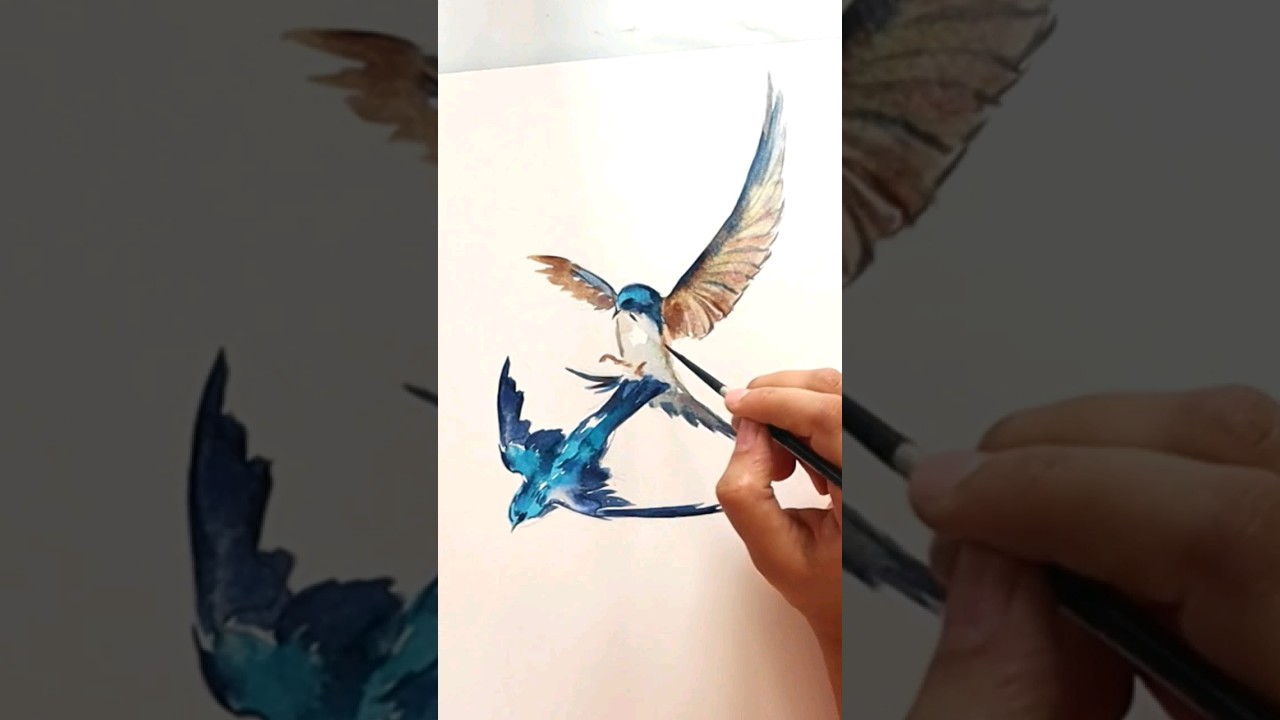 painting watercolor bird in art journal - Bird Painting Art 
